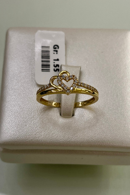 انگشتر طلا ۱۸ عیار نگین دار – مدلهای زنانه مینیمال قلب – گالری طلای پارسین