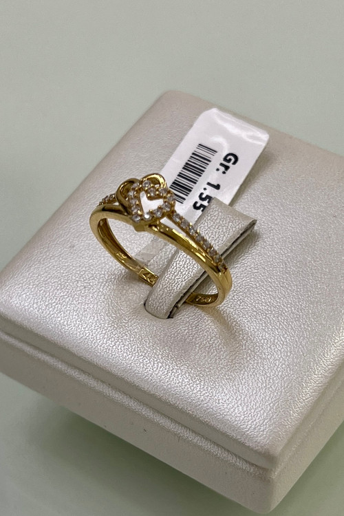 انگشتر طلا ۱۸ عیار نگین دار – مدلهای زنانه مینیمال قلب – گالری طلای پارسین