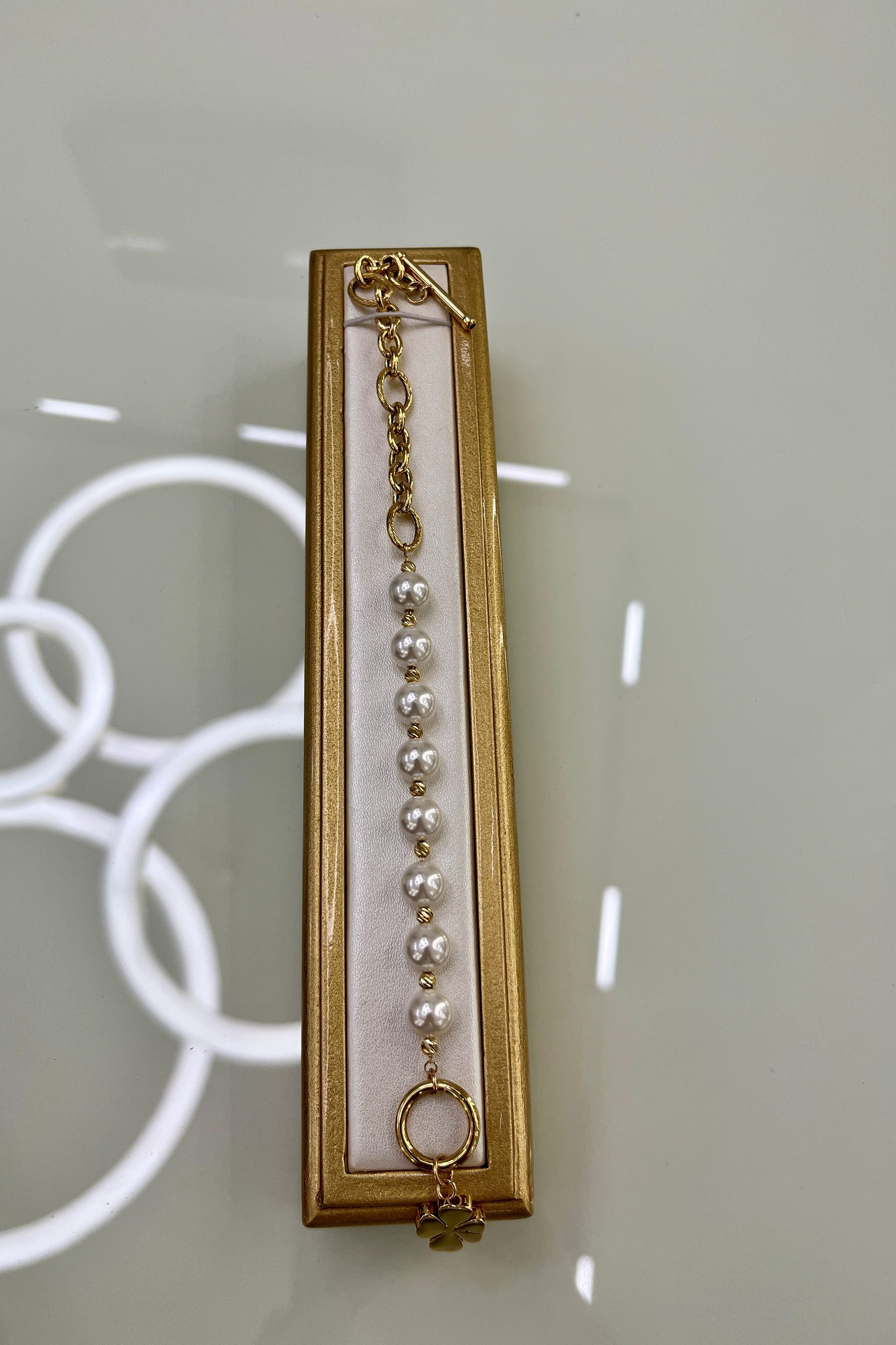 سرویس طلا کامل – گردنبند، گوشواره و دستبند مروارید – گالری پارسین