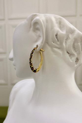 گوشواره طلا ظریف حلقه هالوی طرح دار – گالری پارسین