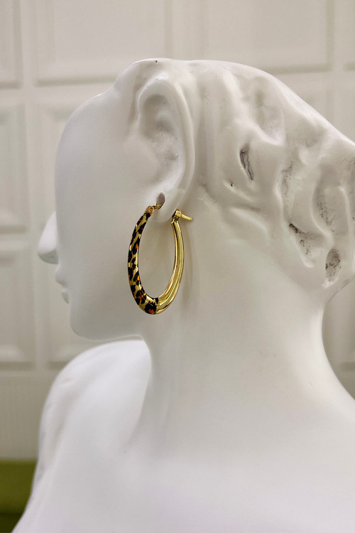 گوشواره طلا ظریف حلقه هالوی طرح دار – گالری پارسین