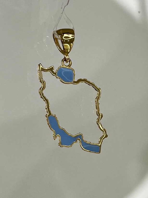 آویز گردنی طلا زنانه و مردانه نقشه ایران – گالری طلای پارسین