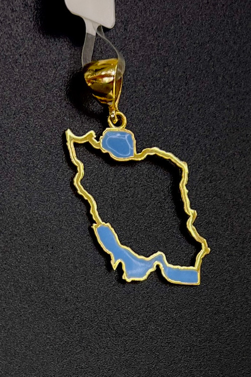 آویز گردنی طلا زنانه و مردانه نقشه ایران – گالری طلای پارسین