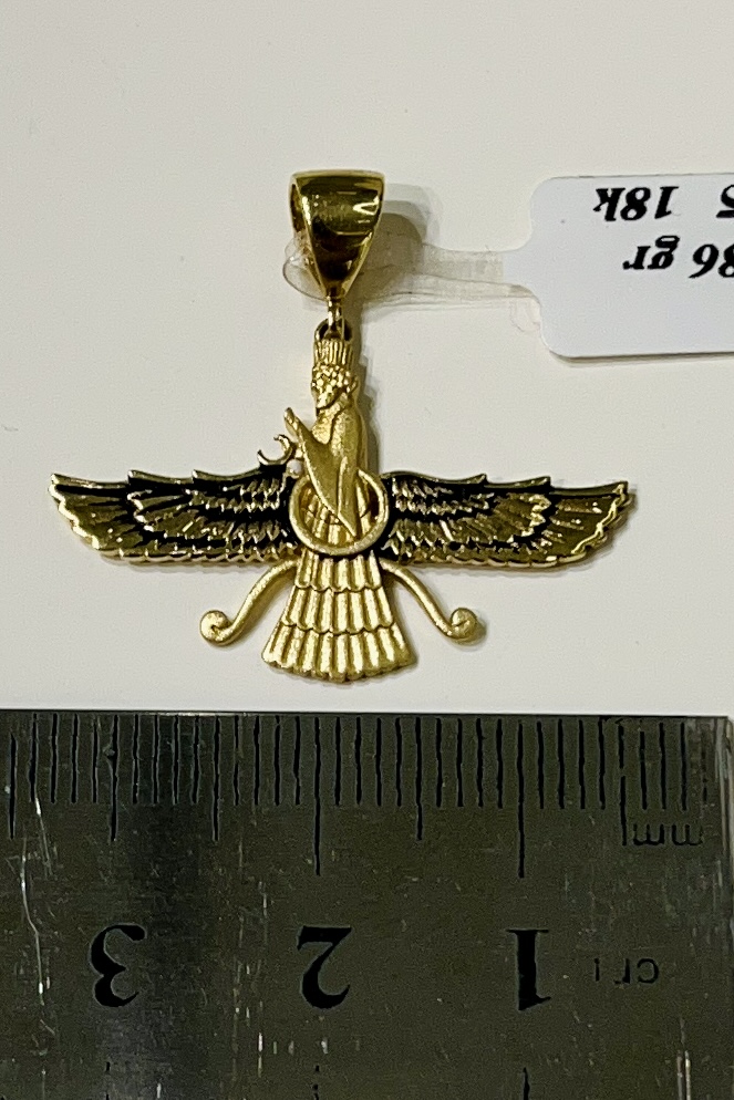 آویز گردنی طلا زنانه و مردانه فروهر – گالری طلای پارسین