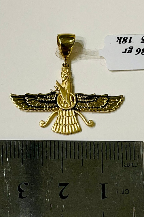 آویز گردنی طلا زنانه و مردانه فروهر – گالری طلای پارسین