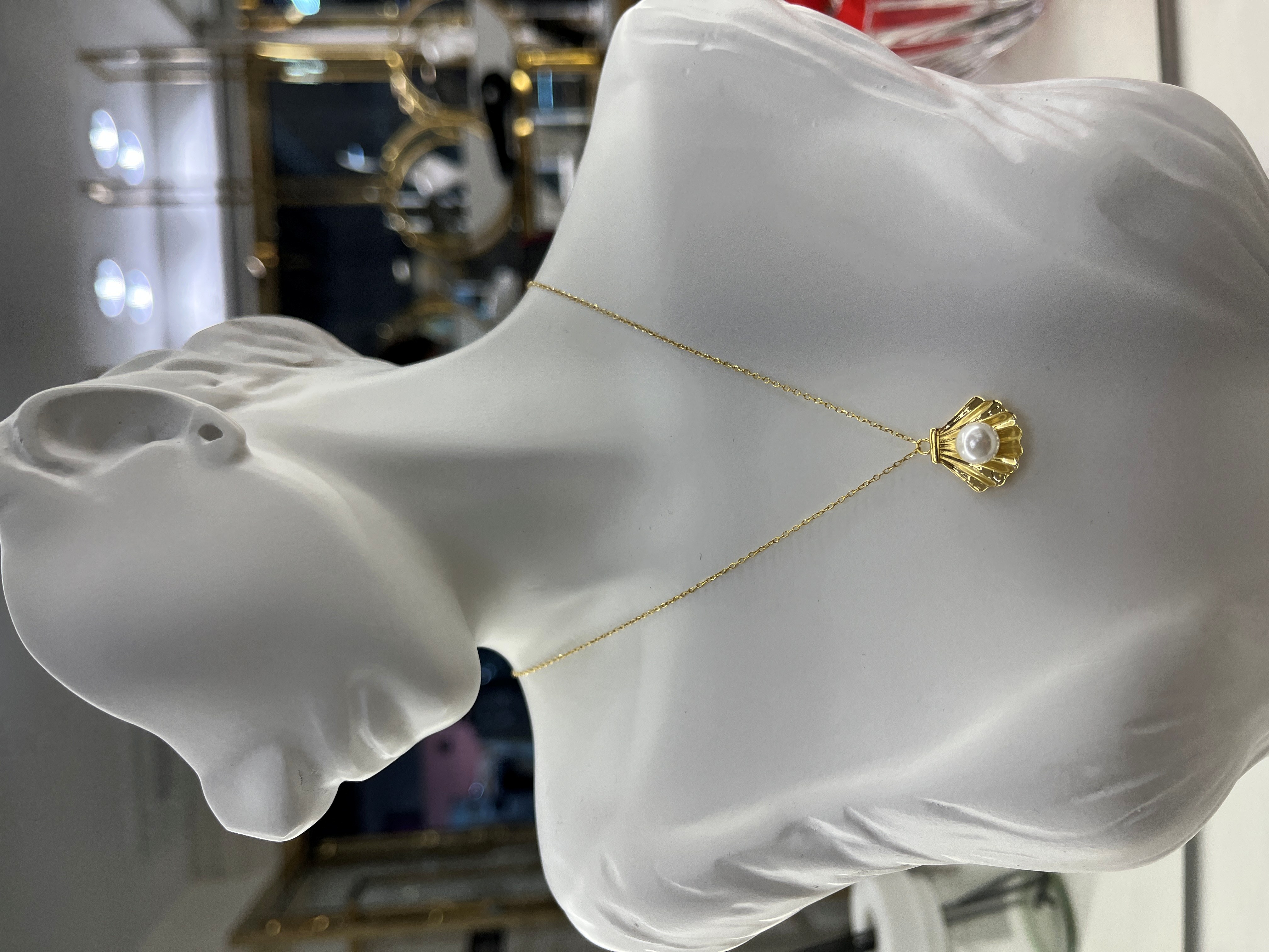 گردنبند طلا ۱۸ عیار صدف – گالری طلای پارسین