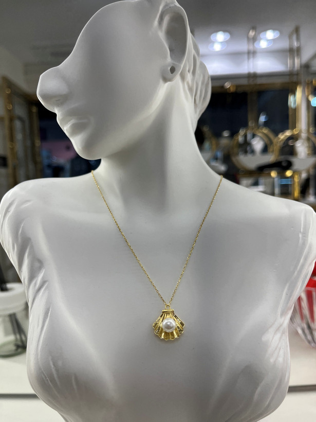 گردنبند طلا ۱۸ عیار صدف – گالری طلای پارسین