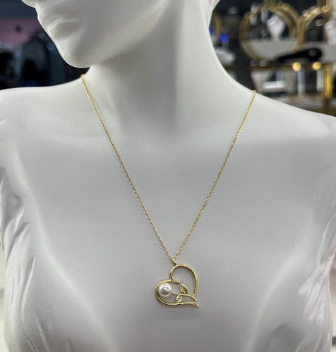 گردنبند طلا ۱۸ عیار مروارید– گالری طلای پارسین