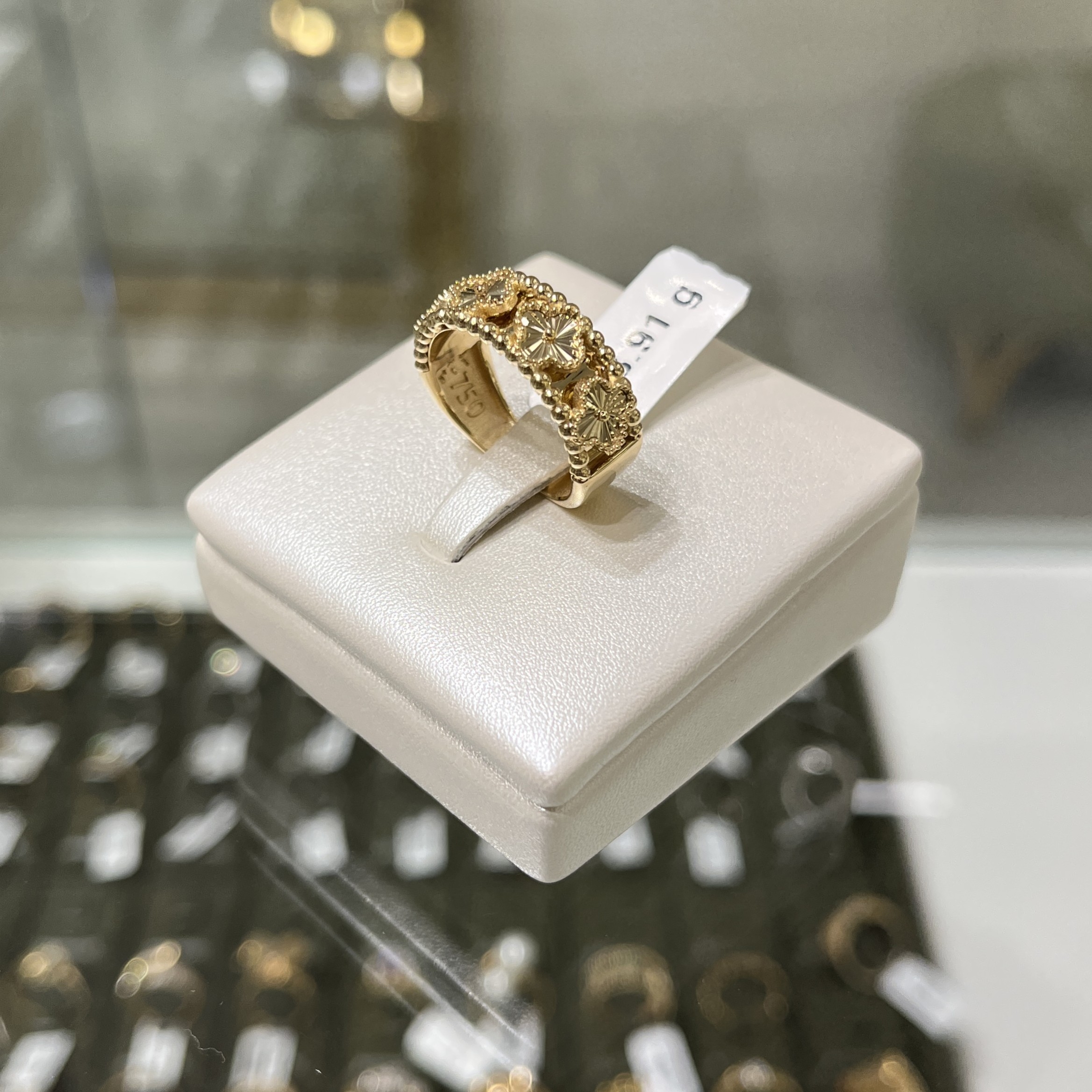 انگشتر ونکلیف تراش طلا ۱۸ عیار – مدل‌های زنانه – گالری طلای پارسین