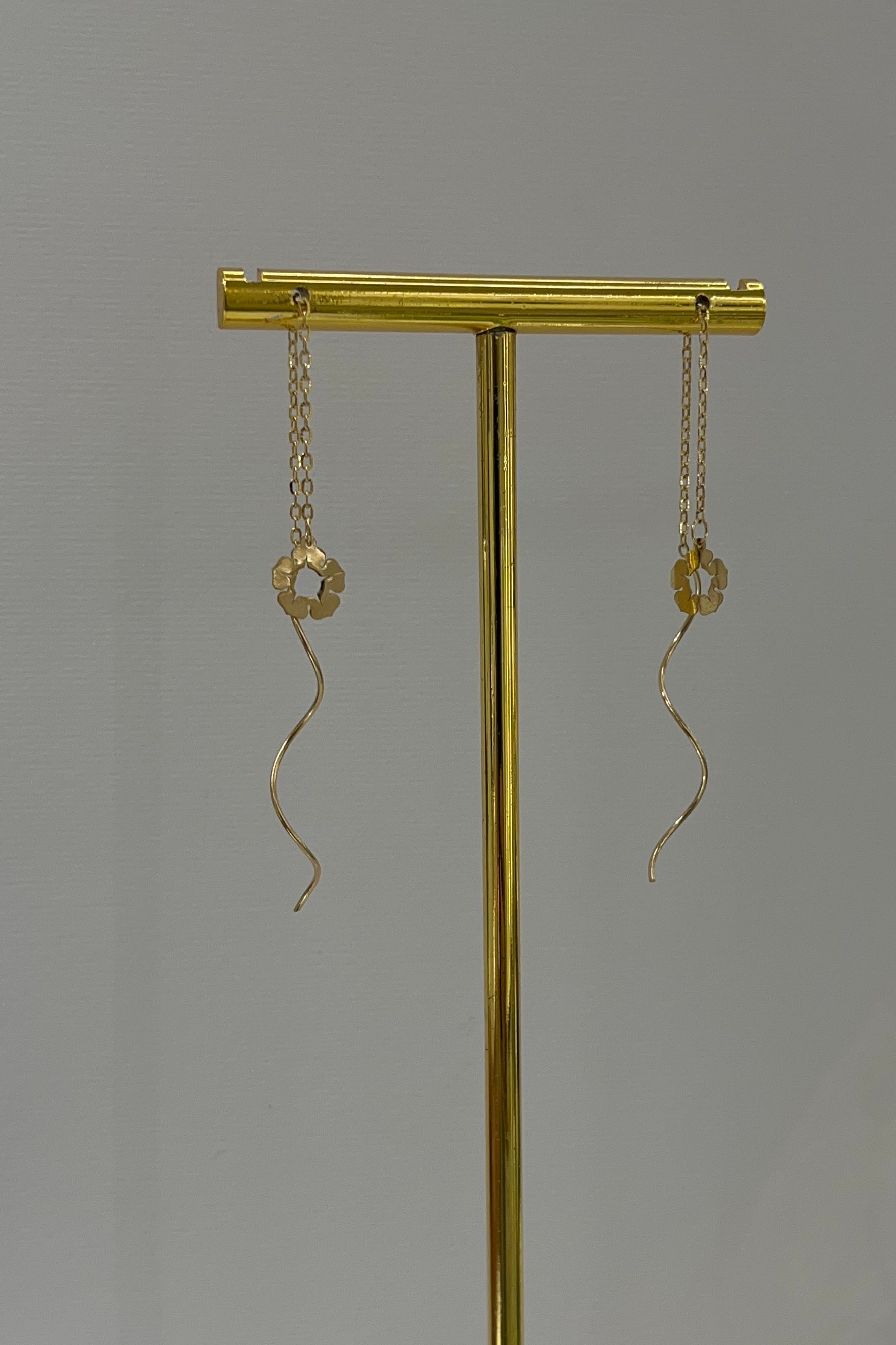 گوشواره طلا ظریف وزن 1.110 گرم - گوشواره طلا کرلی –  گالری پارسین