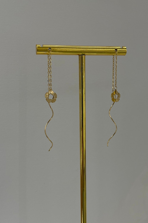 گوشواره طلا ظریف وزن 1.110 گرم - گوشواره طلا کرلی – گالری پارسین