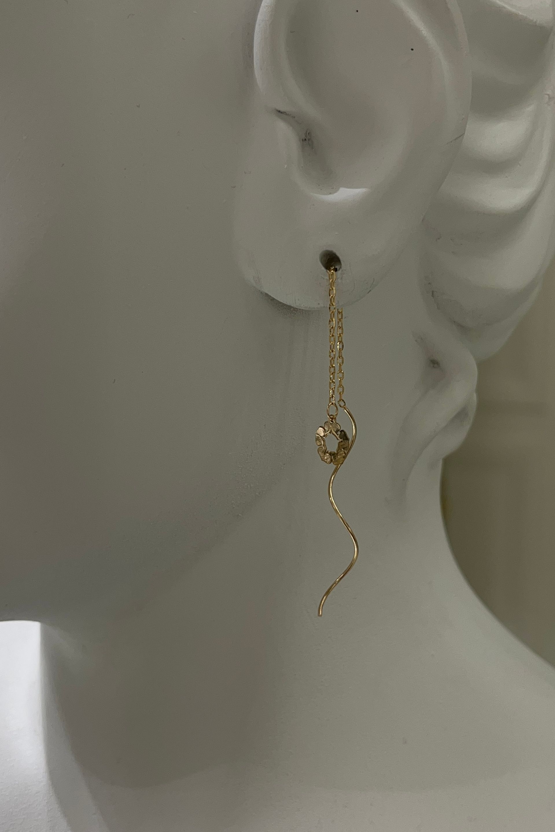 گوشواره طلا ظریف وزن 1.110 گرم - گوشواره طلا کرلی –  گالری پارسین